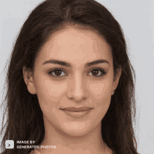 a picture of a woman 's face is generated by generated photos