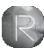 a gray circle with the letter r written on it .