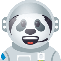 a cartoon of a panda wearing an astronaut costume