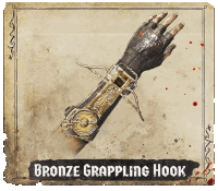 a picture of a person 's arm with the words bronze grappling hook on it