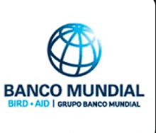 the logo for banco mundial bird aid is a blue globe