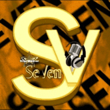 a yellow letter s with headphones and a microphone in the middle