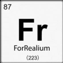 the periodic table of the elements shows the chemical symbol for for realium .