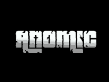 a black background with the word atomic written in white