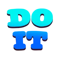 the word do it is written in blue letters