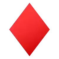 a red square on a white background that looks like a playing card