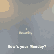 a computer screen that says " restarting " on it