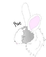 a drawing of a rabbit with the name rwe written below it