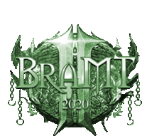 a green logo for brami 2020 with a dragon on it