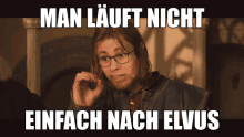 a picture of a man with glasses and the caption man läuft nicht