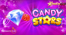 a purple background with the words candy stars tm