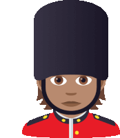 a cartoon of a man wearing a black hat and a red uniform