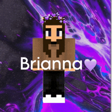 a minecraft character with the name brianna on the front