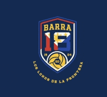 a logo for barra 18 los lokos de la frontera on a dark blue background