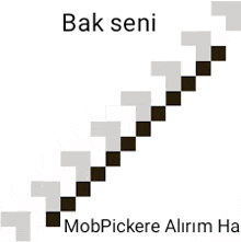 a picture of a staircase with the words bak seni mobpickere alirim ha on it .