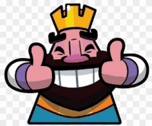 a cartoon king is giving two thumbs up