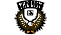 a logo for the lost mc with an eagle in the center