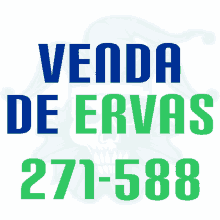 a blue and green sign that says venda de ervas