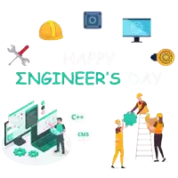 a poster that says happy engineer 's day with icons