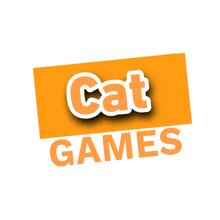 an orange box with the words cat games written on it