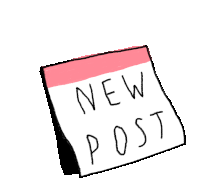 a sticky note that says " new post " on it