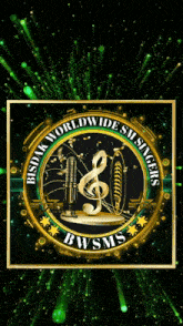 a logo for bisdak worldwide sm singers with a treble clef and a microphone