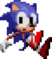 a pixel art of a sonic the hedgehog running