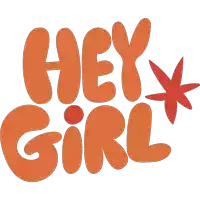 a sticker that says hey girl with a red star