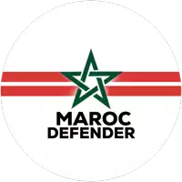 a maroc defender logo with a green star