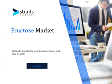 an advertisement for fructose market shows a man looking at a graph on a computer