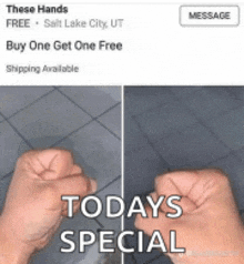 a facebook ad for these hands free salt lake city ut buy one get one free shipping available