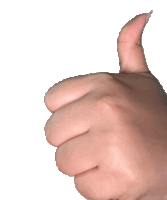 a hand is giving a thumbs up on a white background