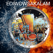 a logo for ediwowsakalam shows a circle with fire and water