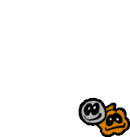 a cartoon drawing of a pumpkin and a smiley face .