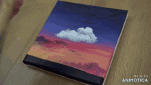 a painting of a cloudy sky is made by animatica