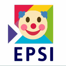 a logo for epsi with a clown face