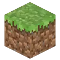 a minecraft block with grass and dirt in it