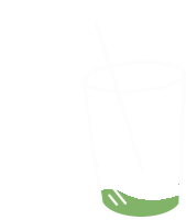 a glass of milk with a straw in it .