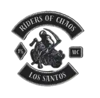 the logo for riders of chaos los santos