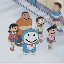 a group of cartoon characters with smiley faces on them