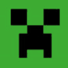 a creeper face from minecraft on a green background .