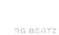 a neon sign that says rg beatz on a white background