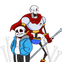 a cartoon drawing of papyrus and sans