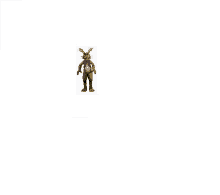 springtrap from five nights at freddy 's is standing on a white background with a purple bow tie .