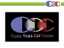 a logo for costa rica 's call center is shown on a black background