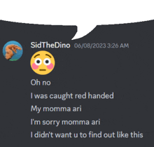 a screenshot of a discord conversation between sidthedino and ari