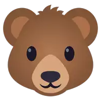 a cartoon drawing of a teddy bear 's face with a mustache