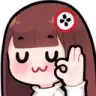 a cartoon girl is giving a thumbs up sign with her hand .