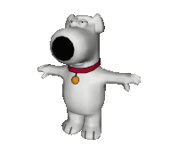 a 3d model of a cartoon character named brian from the family guy