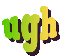 a green and yellow logo that says ugh on it